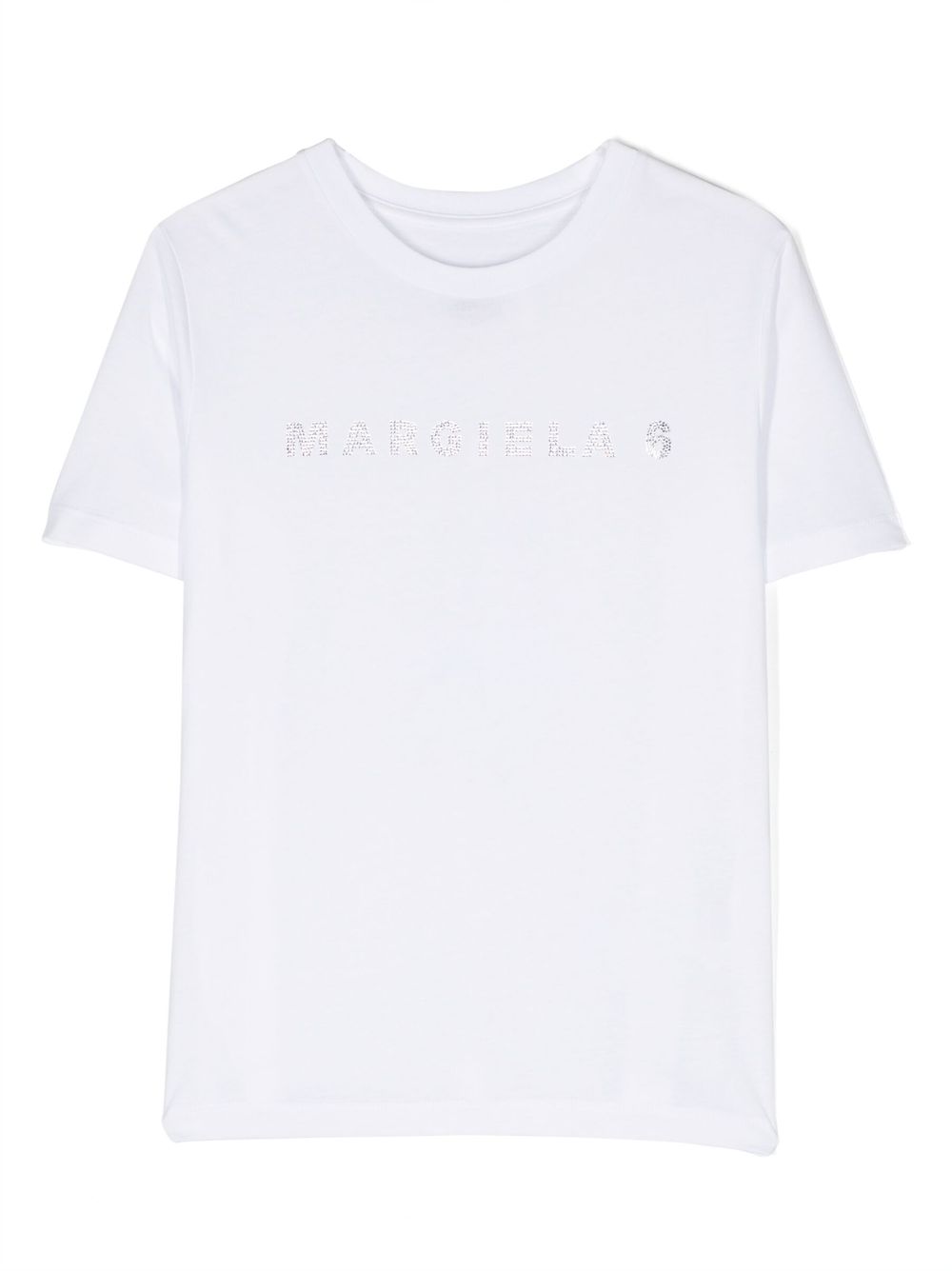 [빠른배송] 메종마르지엘라 MM6 키즈 라인스톤 장식 로고 티셔츠 M60410MM040