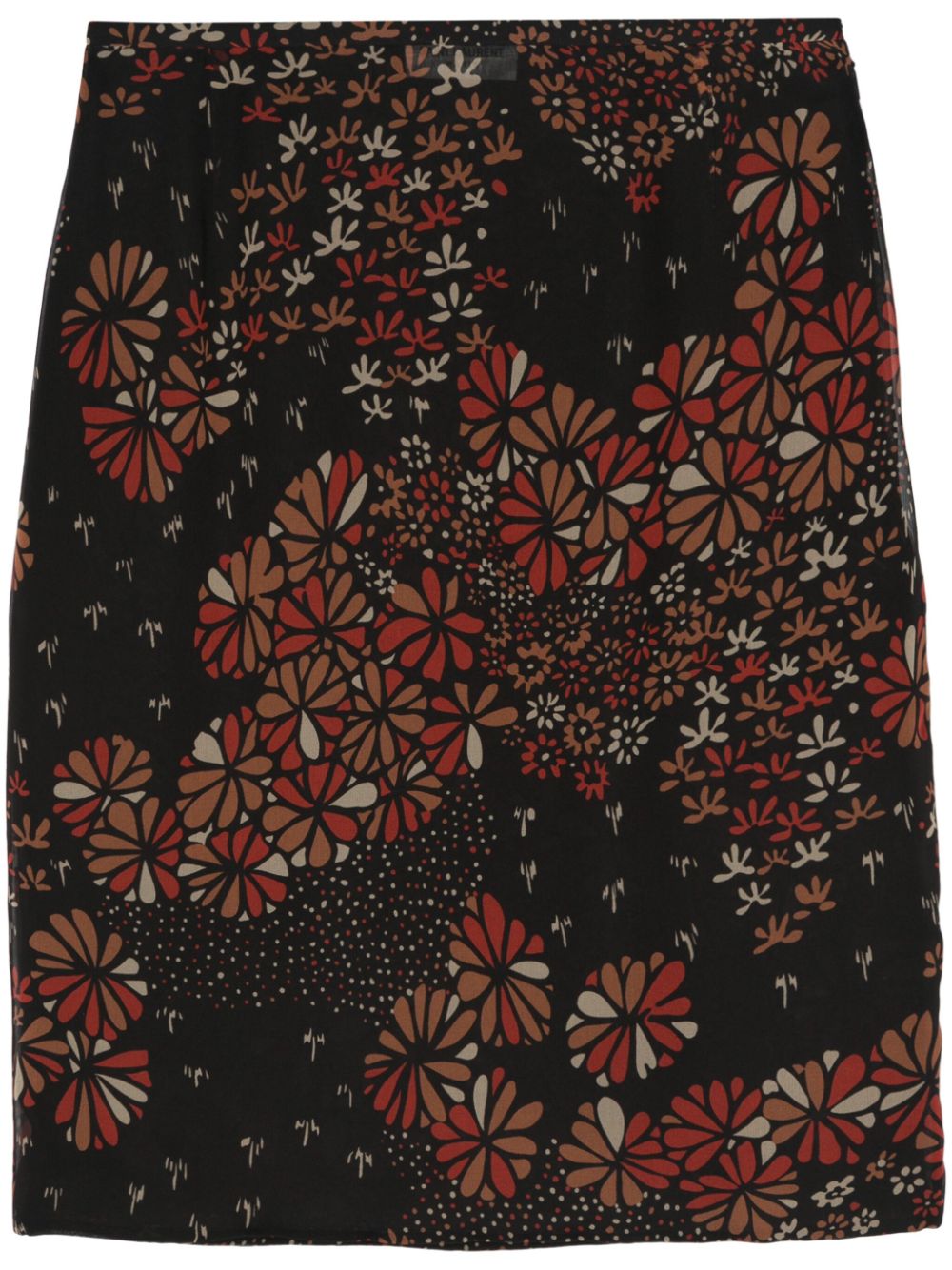 [빠른배송] 생로랑 floral-print silk midi skirt  777269Y3I74