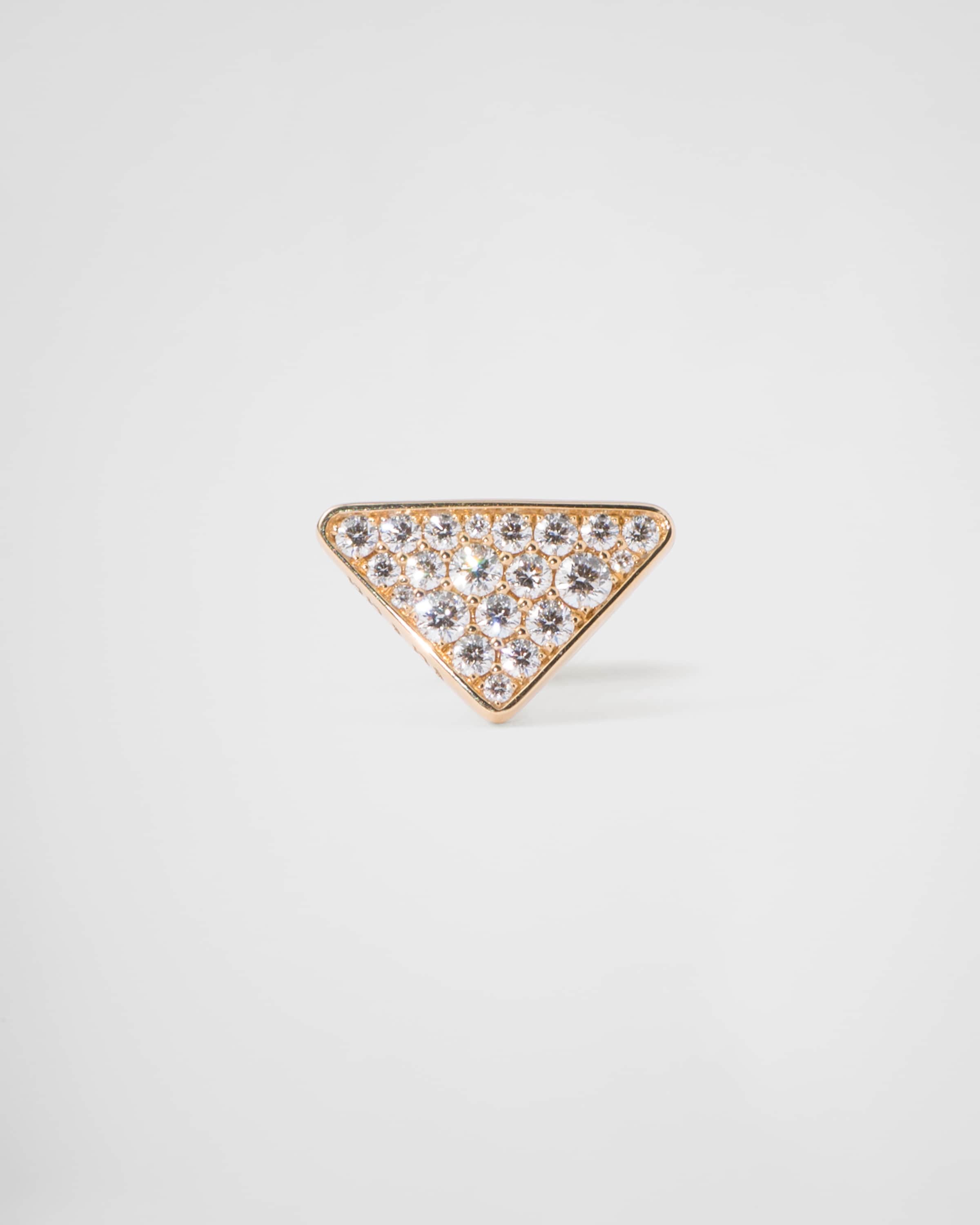 [빠른배송] 프라다 다이아몬드가 세팅된 옐로우 골드 이터널 골드 싱글 귀걸이